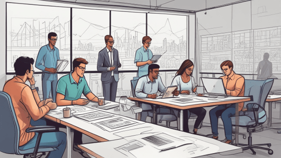 Team planning digital marketing for chemical industry